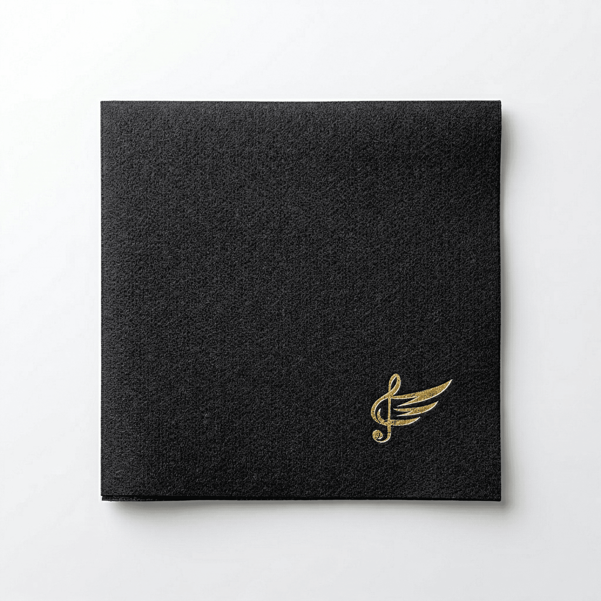 Black lint-free napkin with gold foil