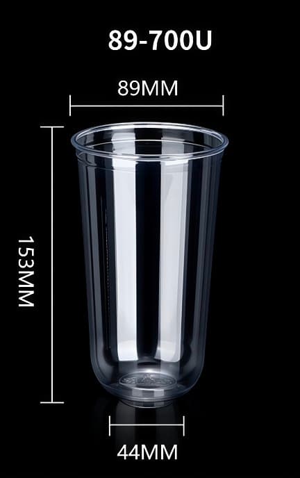 89mm 700U clear PLA cup size reference