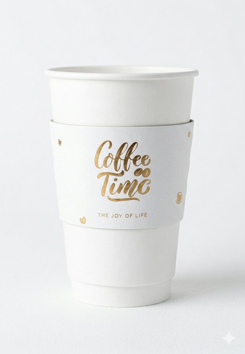 Gold foil cup sleeve finish reference.